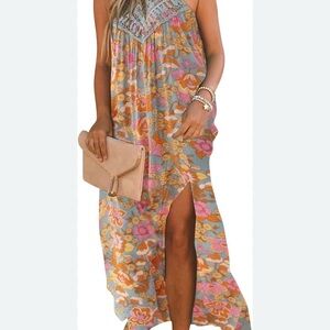 Floral Maxi Dress with Slit